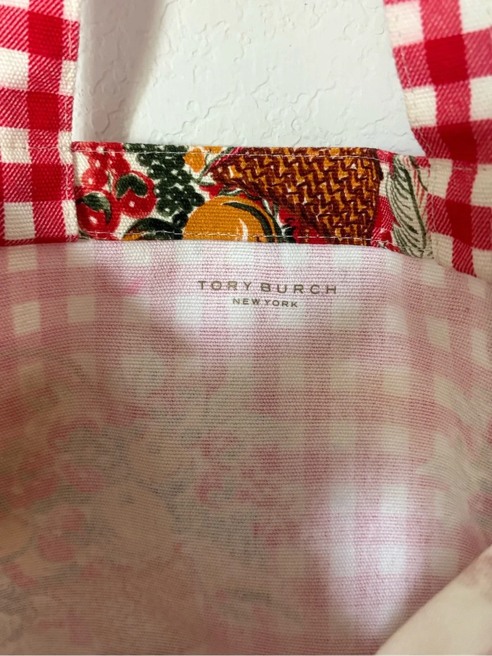 Tory Burch Fruits Du Marche Canvas Tote Bag Market Tote Cottagecore Fruit Print